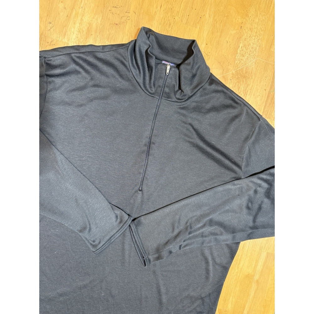 Vintage Patagonia Capilene Men XL Black 1/4 Zip Base Layer Pullover USA Made